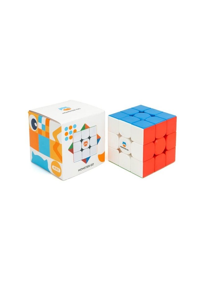 Gan Monster Go 3X3 (Magnetic) Stickerless Speedcube Puzzle For Children Kids & Adults | Enhanced Stability & Upgraded Fast Magnets | Features Honeycomb Design For Buttery Smooth Turning