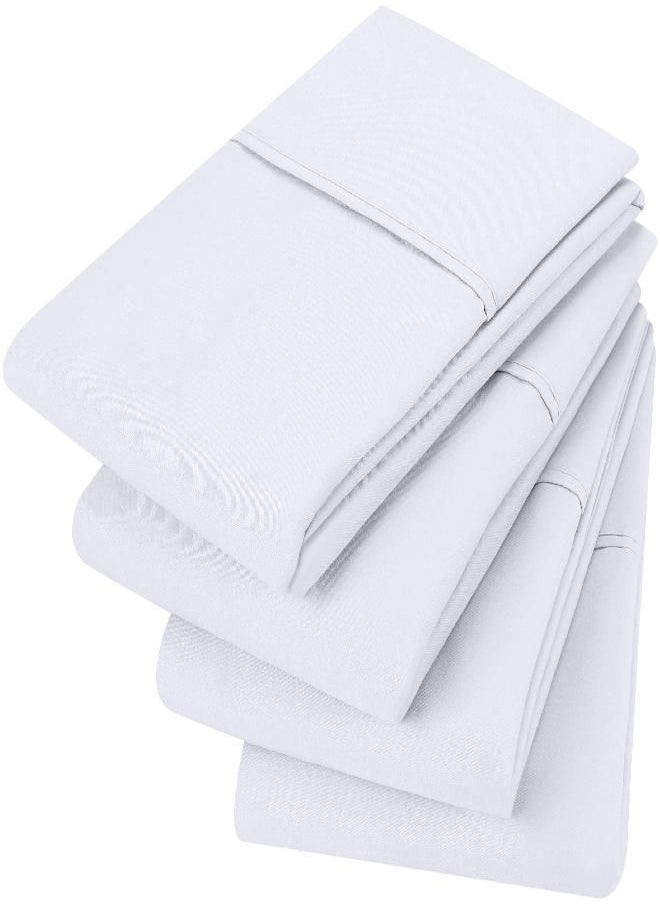 Utopia Bedding Queen Pillowcases - 4 Pack - Envelope Closure - Soft Brushed Microfiber Fabric - Shrinkage and Fade Resistant Pillow Covers Standard Size 20 X 30 Inches (Queen, White)