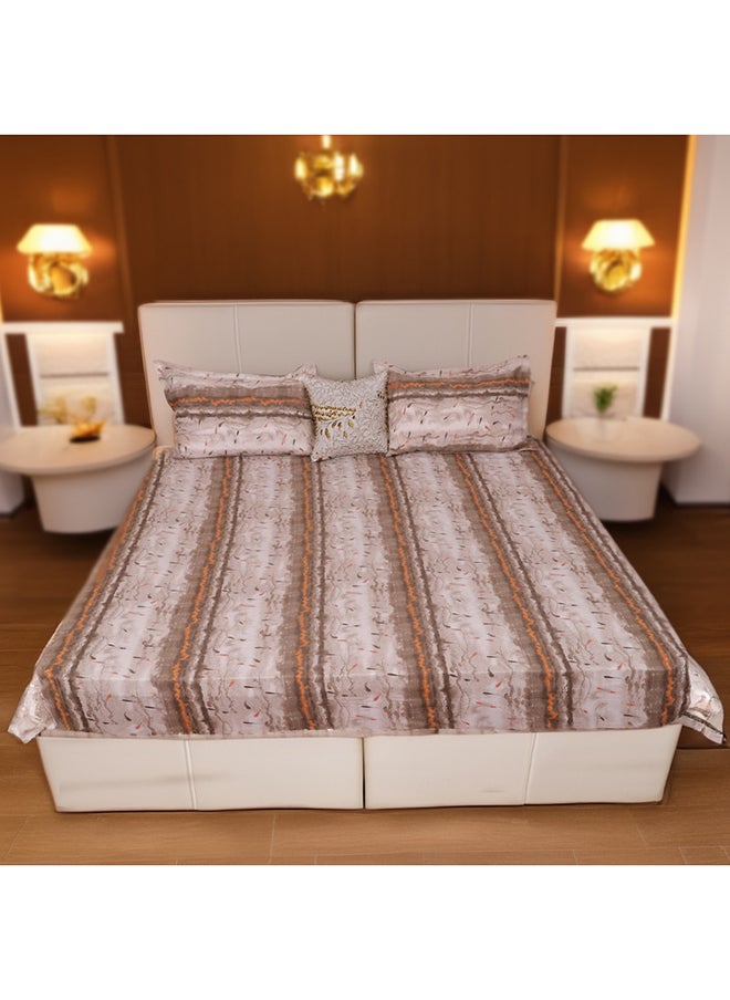 Status Contract Envogue Cotton Feel Double Bedsheet with 2 Pillow Covers for Bed Room, Home, Hotel-120 GSM (Creamy Orange)