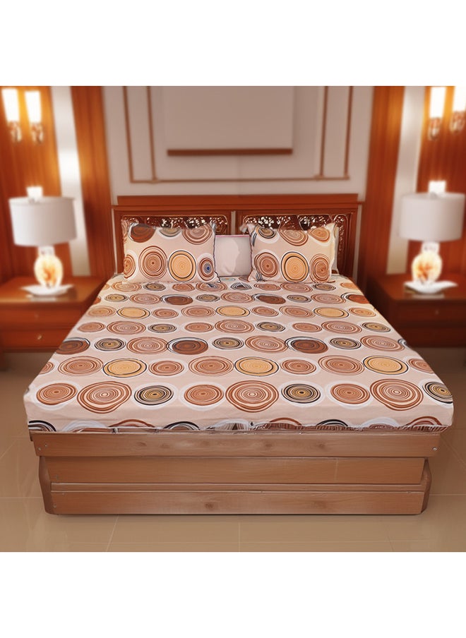 Status Contract Envogue Cotton Feel Double Bedsheet with 2 Pillow Covers for Bed Room, Home, Hotel-120 GSM (Orange-Brown)