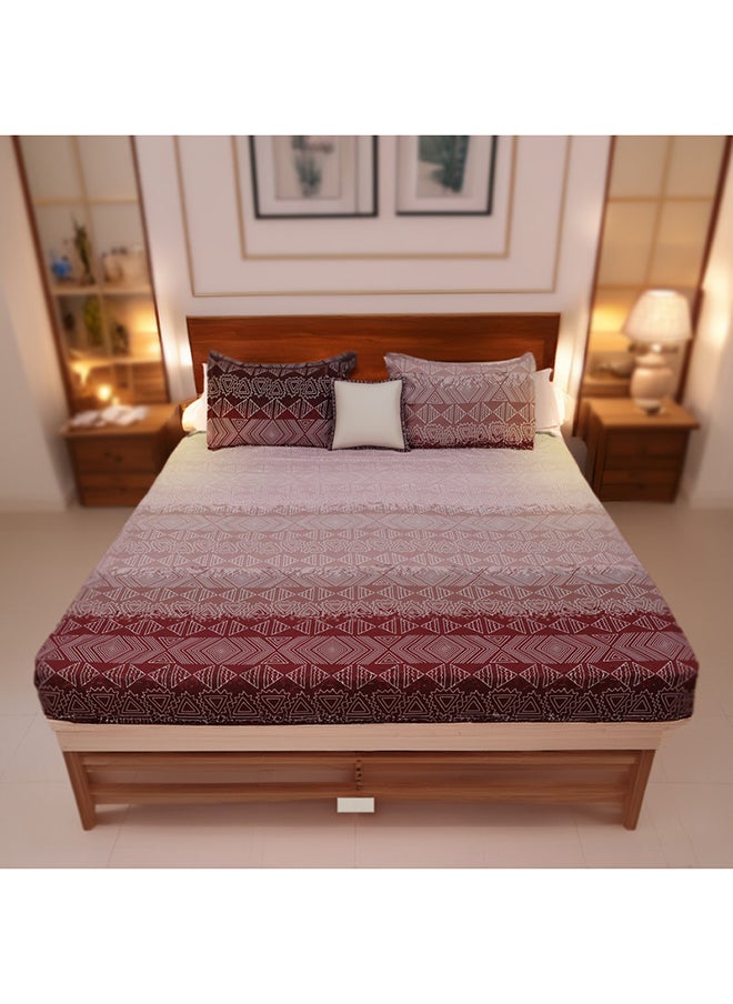 Status Contract Envogue Cotton Feel Double Bedsheet with 2 Pillow Covers for Bed Room, Home, Hotel-120 GSM (Pink-Cream)