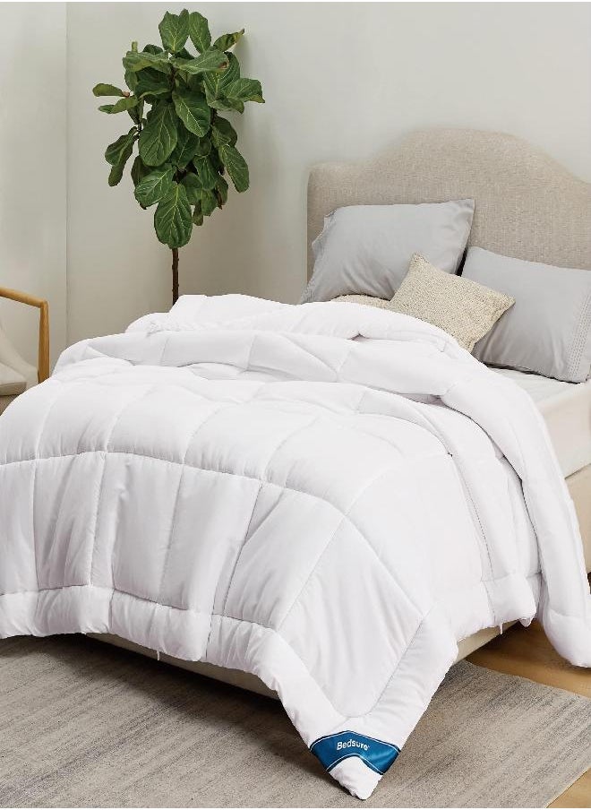 BEDSURE Comforter Full Size Duvet Insert - Down Alternative White Full Size Comforter, Quilted All Season Full Comforter with Corner Tabs