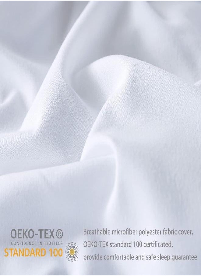 DOWNCOOL Comforters, Duvet Insert,White All Season, Lightweight Quilt, Down Alternative Hotel Comforter with Corner Tabs (White, Queen 88x92 Inches)