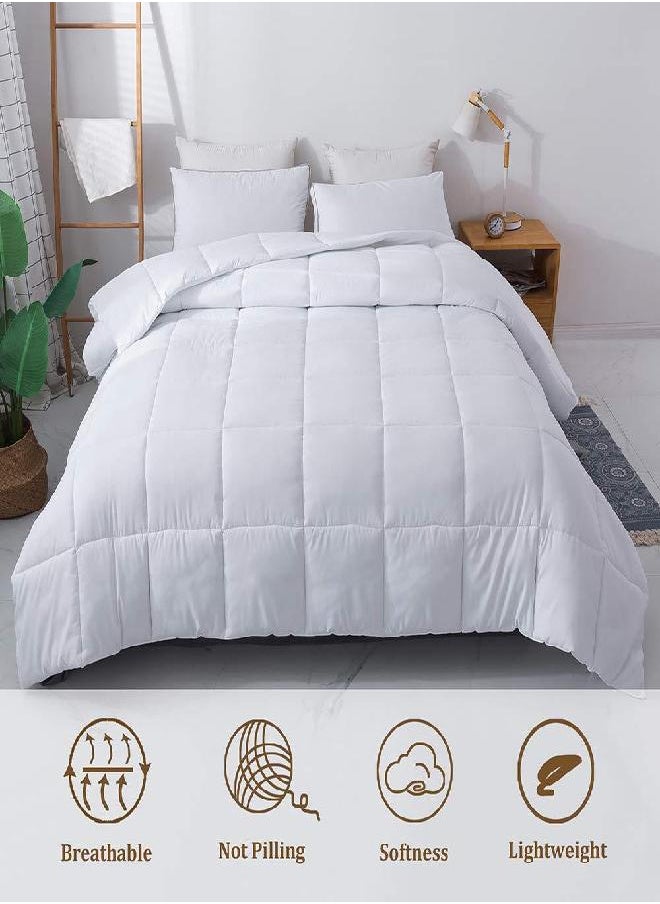 DOWNCOOL Comforters California King Size, Duvet Insert,White All Season Duvet, Lightweight Quilt, Down Alternative Hotel Comforter with Corner Tabs (White, California King 104x96 Inches)