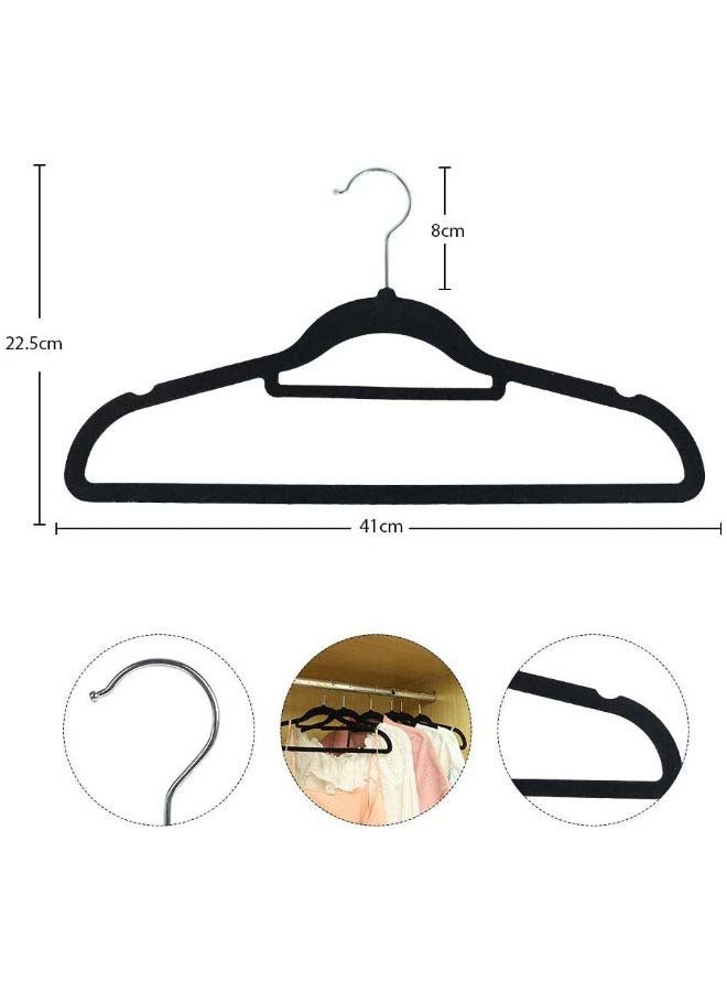 30-Piece Non Slip Cloth Hangers Set Black 22.5 x 41cm