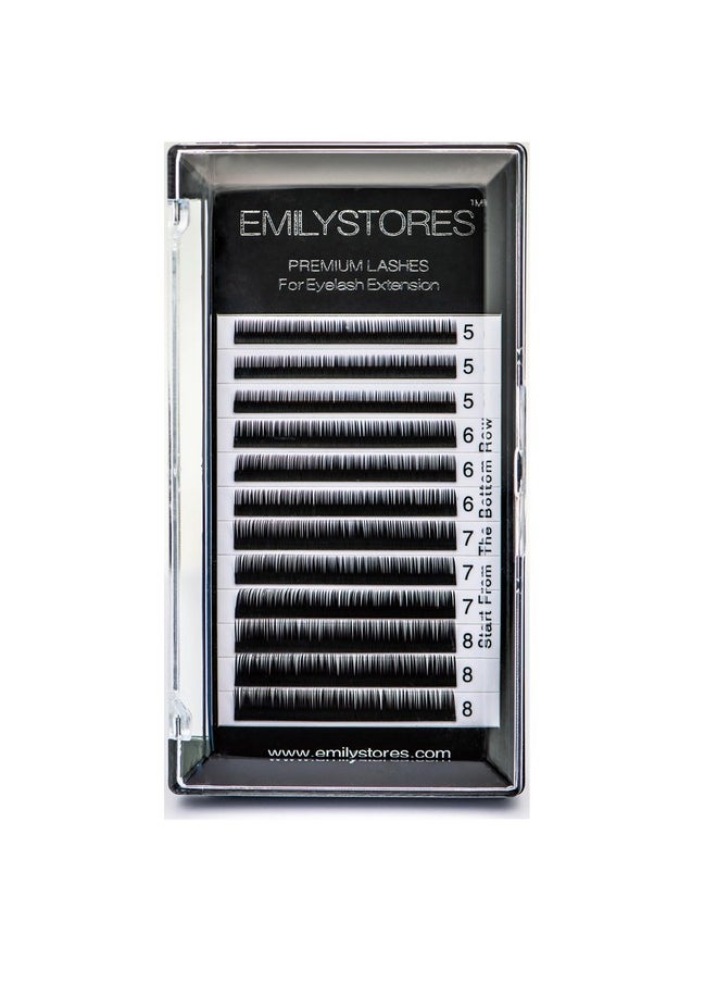 Bottom Lash Extension Eyebrow Eyelash Extensions Under Lower False Lashes Mixed J Curl 0.10Mm Length 5Mm 6Mm 7Mm 8Mm In One Tray