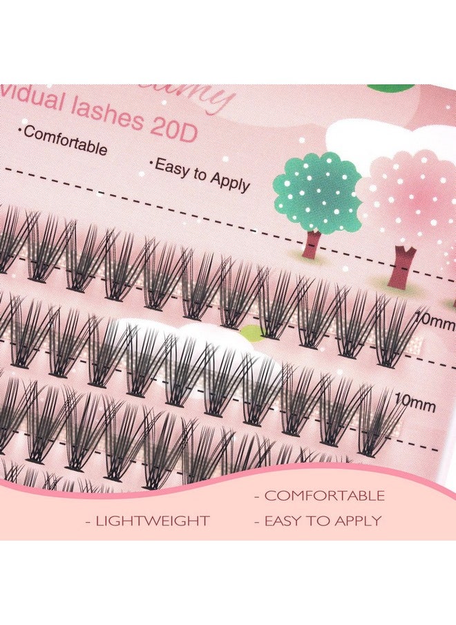 20D Lash Clusters, 240Pcs Individual Lashes Extensions Volume Cluster Lashes, 10-14Mm Mix Lengths 20 Roots C Curl 0.07Mm Thickness Eyelash And Apply Under Your Lashes(10/11/12/13/14Mm )