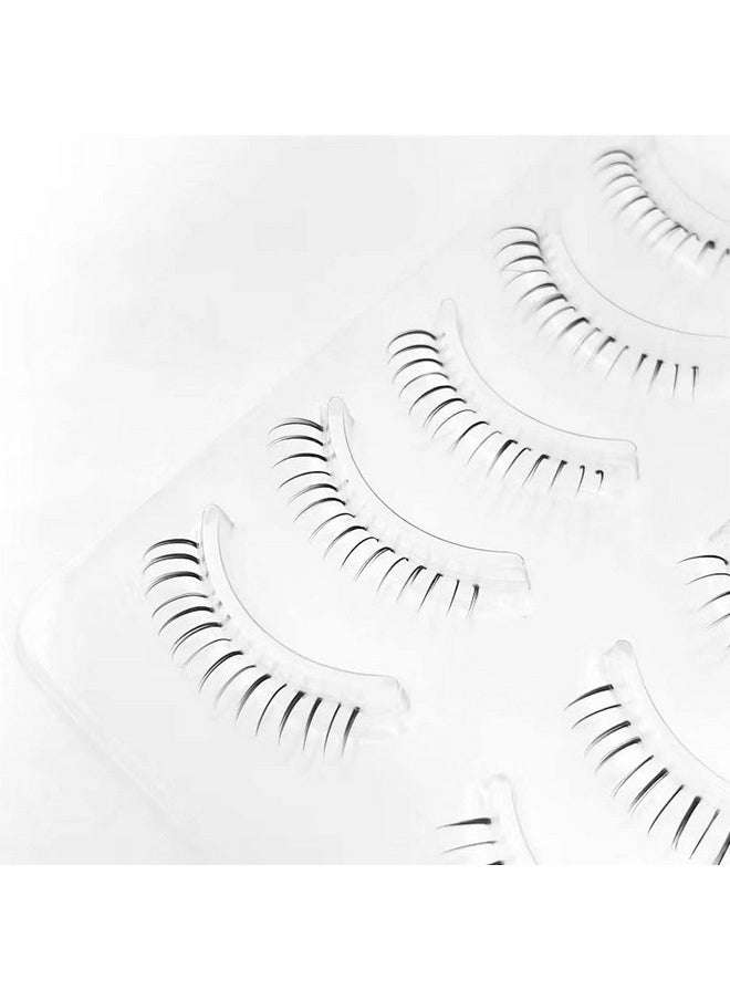 False Eyelashes Bottom Lashes Natural Look Wispy Clear Band Lower Lash Extension Soft Invisible Under Eyelashes 6Mm 5Pairs (Bottom Lashes Daring)