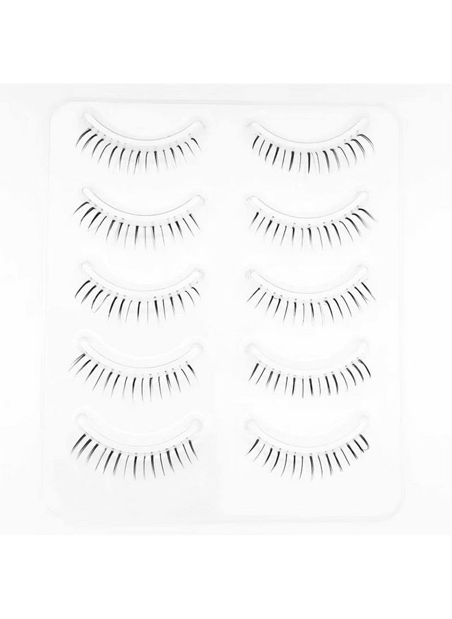 False Eyelashes Bottom Lashes Natural Look Wispy Clear Band Lower Lash Extension Soft Invisible Under Eyelashes 6Mm 5Pairs (Bottom Lashes Daring)