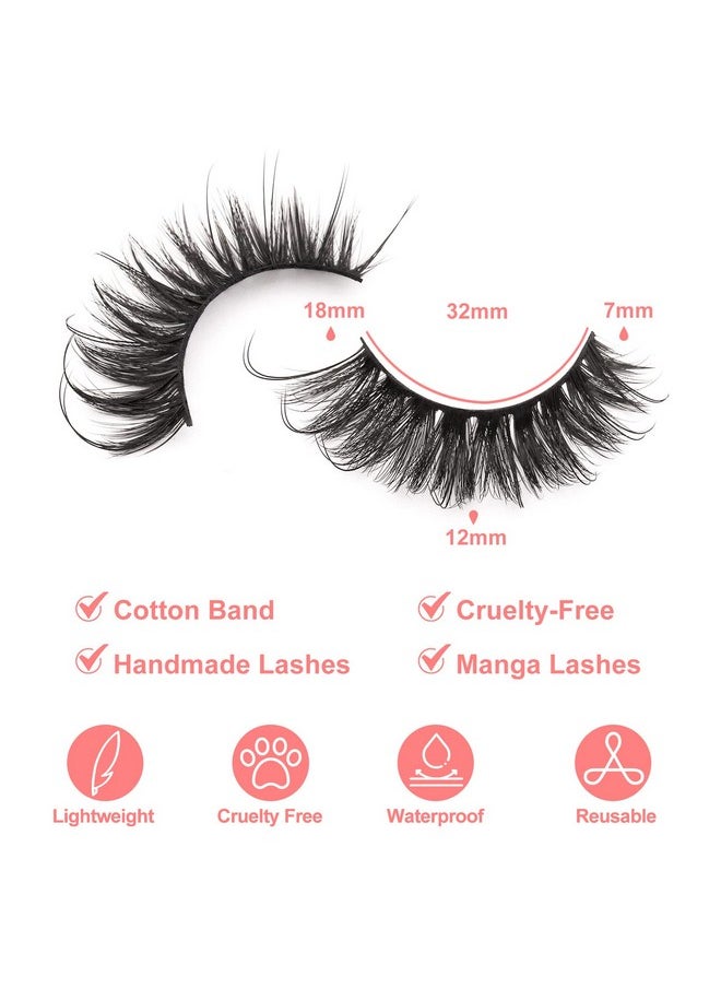 Mink Eyelashes Fluffy Lashes - Eye Lashes 7 Pairs 8D Dramatic Lashes Faux Mink Eyelashes Naturales Long Wispy Fluffy Natural Look False Eyelashes Long Lashes Pack Mink Lashes Soft Reusable