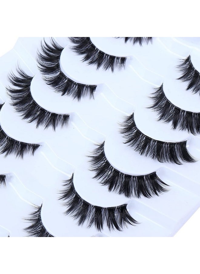 Lashes Clear Band Cat Eye Lashes 13Mm Short False Eyelashes Wispy 7 Pairs Dramatic Fake Eyelashes Fluffy 3D Faux Mink Lashes (7 Pairs, Cc86)