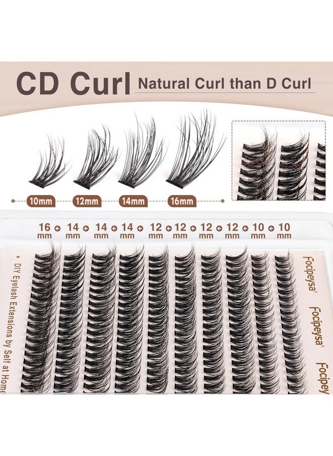 Wispy Lash Clusters 40D Lash Extension Kit Fluffy Eyelashes Clusters Cd Curl Clusters Lashes Extensions 10-16Mm Cluster Lashes Extensions Kit With Lash Bond And Seal (40D Lash 200Pcs)