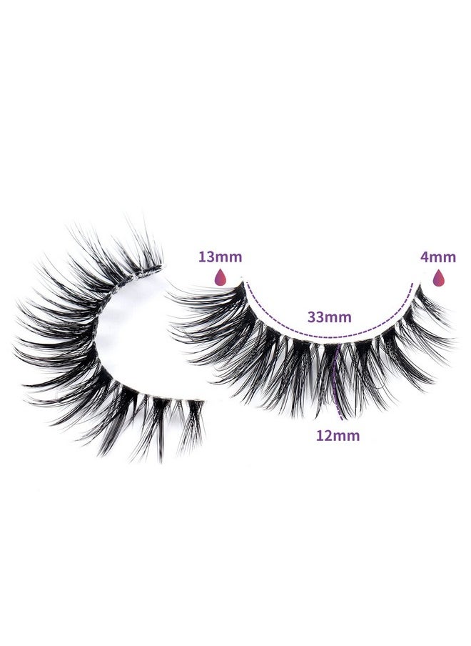 Short Eyelashes Natural Look 13Mm Clear Band Cat Eye Eyelashes Fluffy 7 Pairs Dramatic False Lashes Wispy 3D Faux Mink Lashes Cc74