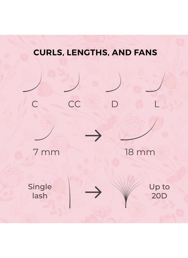 Super Mink Eyelashes Extensions - Multi Selections From 0.03 To 0.2, C Cc D Curl, 7-15 Mm Length Mixed Tray Silk Eyelashes, Individual Eyelash Extensions (0.12 D, 7-15Mm)