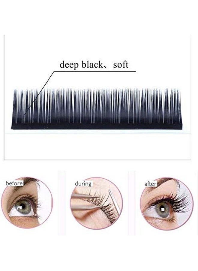 H Extensions 0.18 C Curl Natural Faux Mink Eyelash Extensions Individual Lashes Extension 14Mm Tray Salon Use By Eyemei