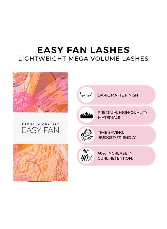 Easy Fan Eyelash Extensions | 0.03~0.07Mm Thickness | C Cc D Curl | 9Mm-16Mm Mixed & Single Length | Super Matte Black Volume Self Fanning Lash Extensions, Professional Supplies For Lash Techs