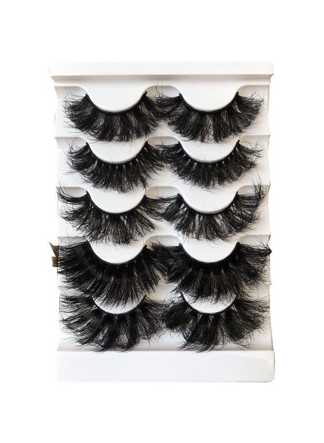 Lashes False Eyelashes Fluffy Dramatic 3D Faux Mink Lashes Pack Long Thick Volume Soft Strips Fake Eye Lashes 5 Pairs Multipack