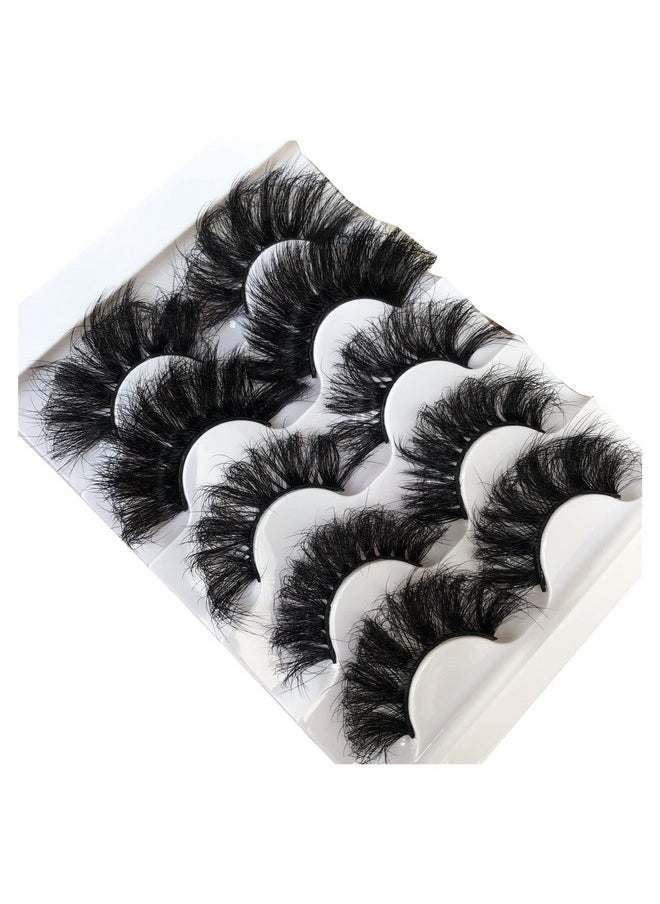 Lashes False Eyelashes Fluffy Dramatic 3D Faux Mink Lashes Pack Long Thick Volume Soft Strips Fake Eye Lashes 5 Pairs Multipack