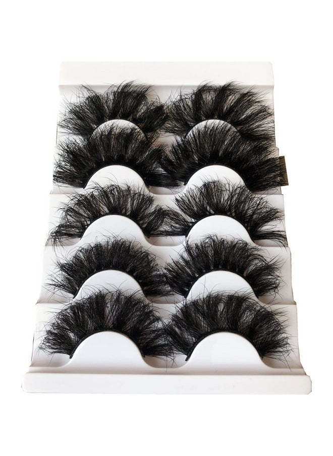 Lashes False Eyelashes Fluffy Dramatic 3D Faux Mink Lashes Pack Long Thick Volume Soft Strips Fake Eye Lashes 5 Pairs Multipack