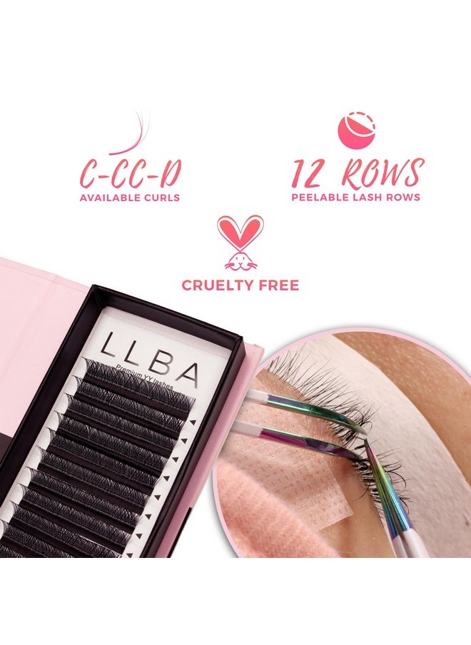 Yy Eyelashes Extensions - 2D Fans Volume Eyelashes | C Cc D Curl | Thickness 0.05~0.07Mm | 8-15Mm Length Mixed Tray | Full Fluffy Volume Look | Long Lasting & Easy Application (Yy, 0.05 D 8Mm)