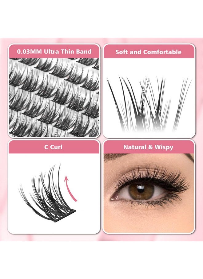 Lash Clusters 132Pcs Individual Lashes Extensions Volume Cluster Lashes 8-16Mm Mix Lengths C Curl 0.07Mm Thickness Eyelash Clusters And Apply Under Your Lashes(A03)