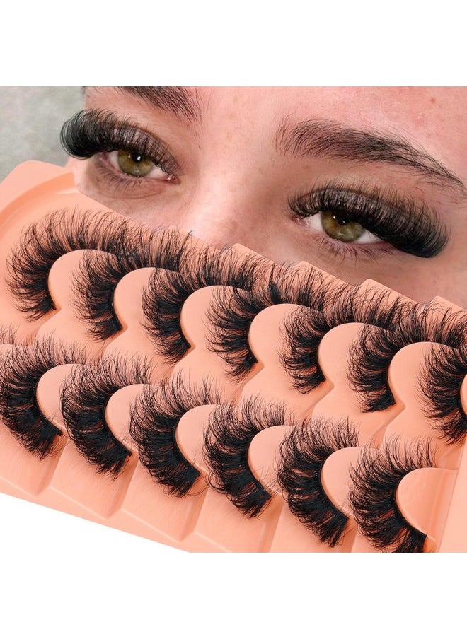 Es Wispy False Eyelashes Fluffy D Curl Faux Mink Lashes 14Mm Natural Look False Lashes Short Strips Lashes By Focipeysa