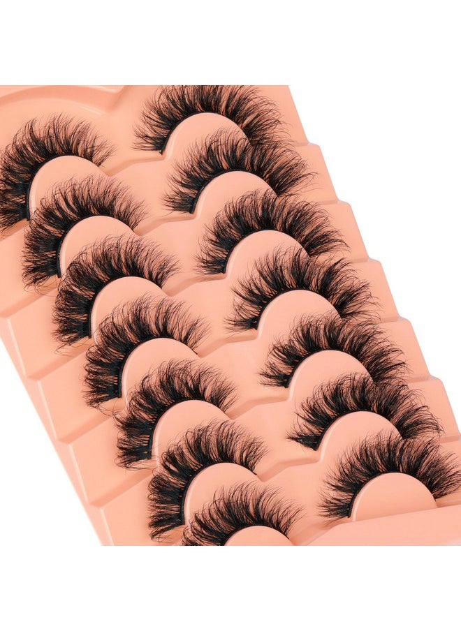 Es Wispy False Eyelashes Fluffy D Curl Faux Mink Lashes 14Mm Natural Look False Lashes Short Strips Lashes By Focipeysa