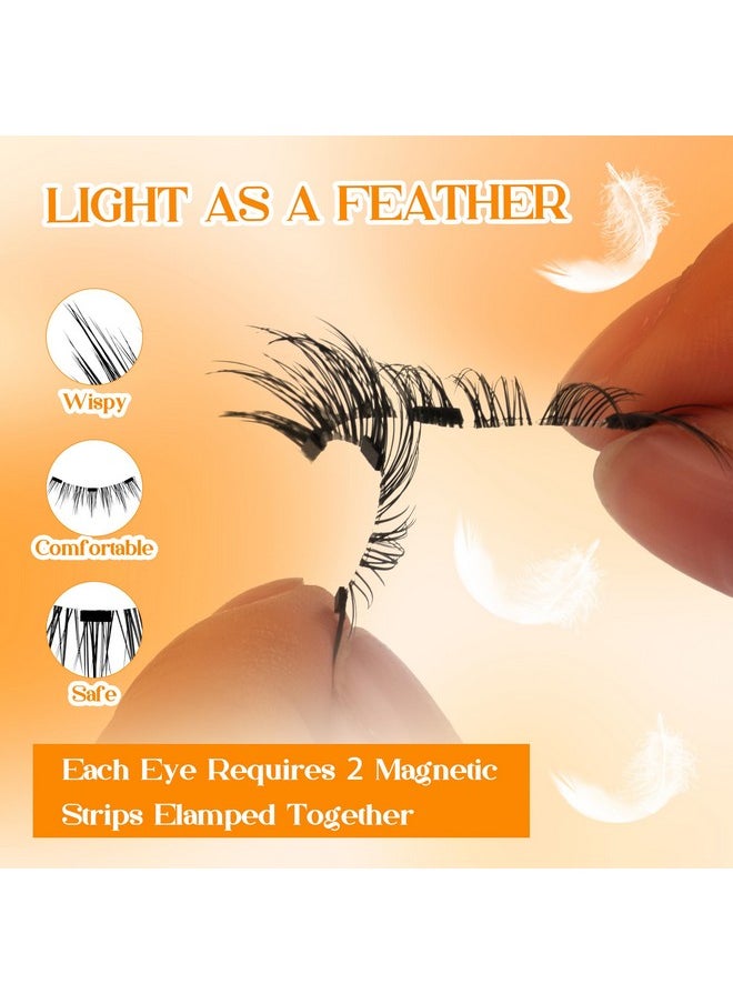 Magnetic Eyelashes Magnetic Eyelashes Natural Look Magnetic Eyelashes With Applicator And Mirror No Glue&No Eyeliner Needed False Eyelashes Magnetic Lashes Kit Easy To Apply