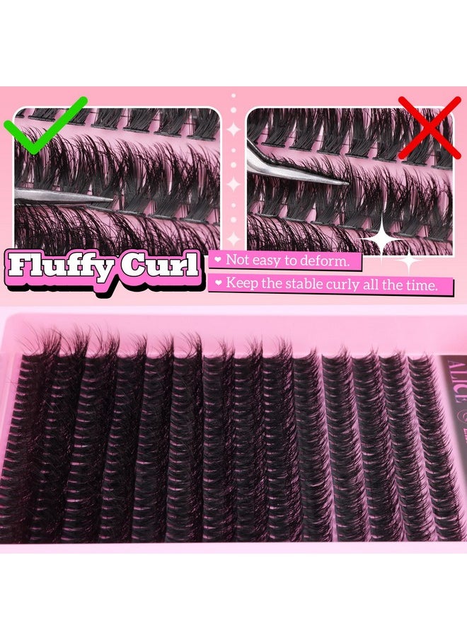 Fluffy Lash Clusters 336Pcs 80D Lash Extensions Cluster Eyelash Extensions Thick Volume Faux Mink Individual Lashes Mix 10-18Mm Long Eyelash Clusters