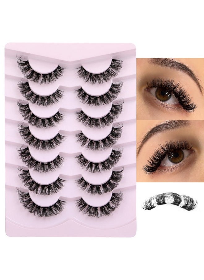 Natural Cluster Lashes Extensions Wispy Natural Look False Eyelashes Individual Lashes 3D Strips Eyelash Extensions Diy Lashes 7 Pairs Multipack