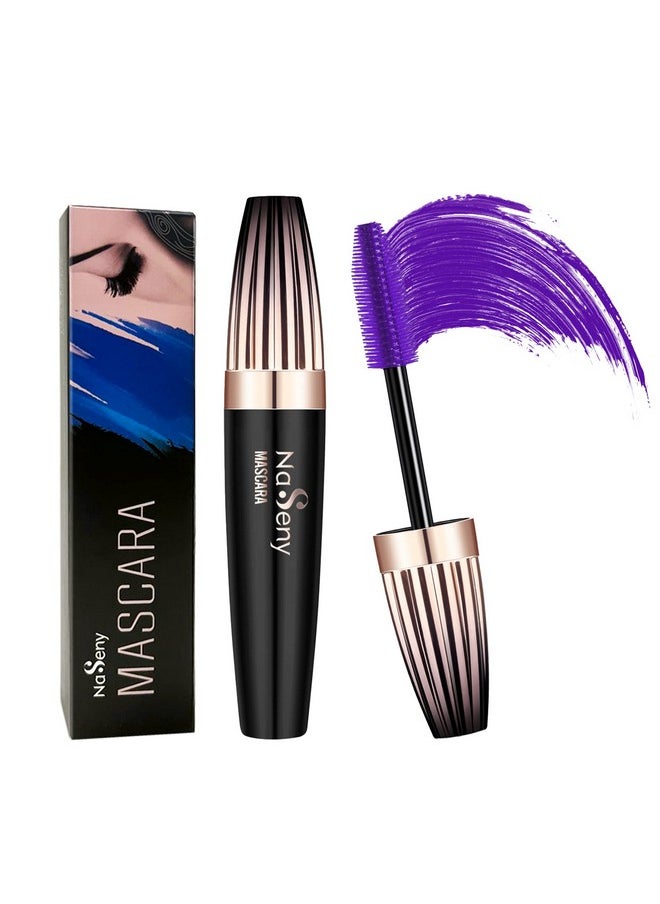 Waterproof Mascara Volume And Length,Thrive Lash Cosmetics 4D Silk Fiber Mascara Lash Extensions Lengthening And Thickening Non Clumping Smudge-Proof Long Lasting Party Eye Makeup (Purple)