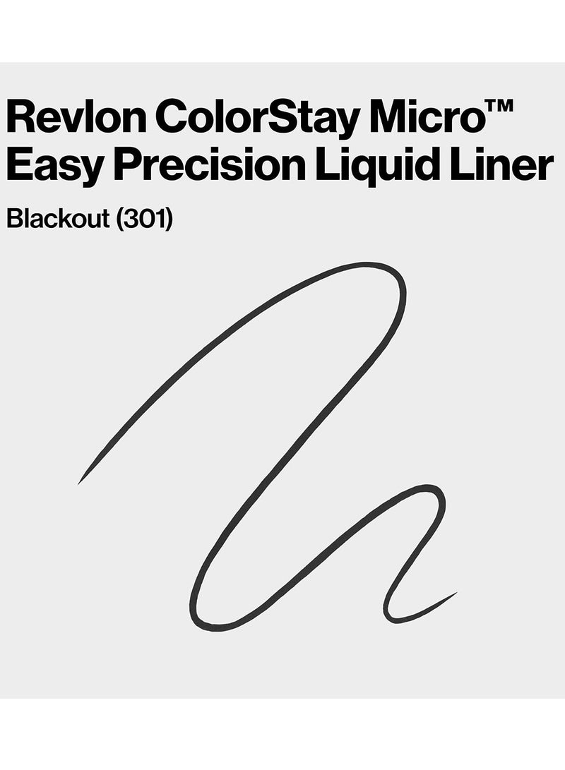 ColorStay Micro Easy Precision Liquid Eyeliner, Waterproof, Smudgeproof, Longwearing with Micro Felt Tip, 301 Blackout, 0.057 fl. Oz 301 Blackout (Pack of 1)