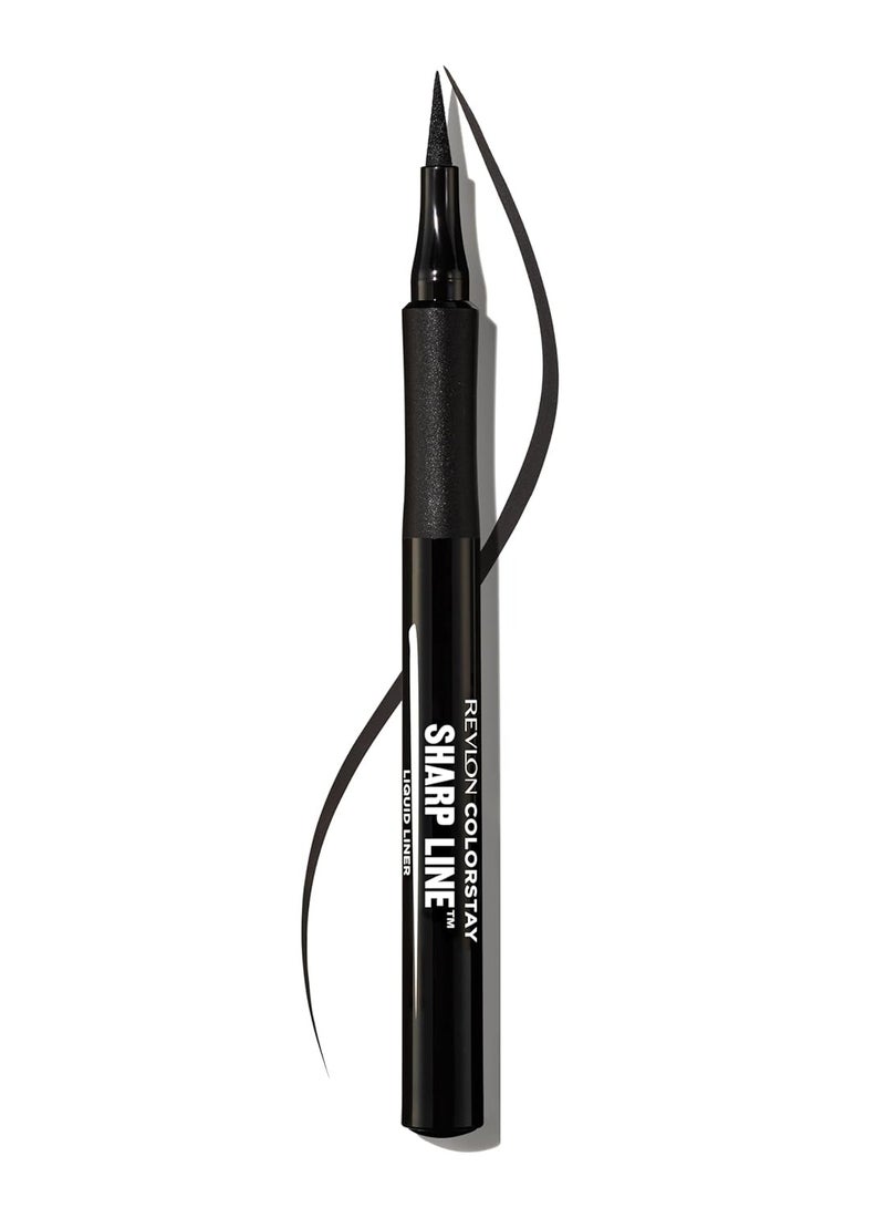 Liquid Eyeliner Pen, ColorStay Sharp Line Eye Makeup, Waterproof, Smudge-proof, Longwearing with Slim Tapered Tip, Sharp Line Blackest Black