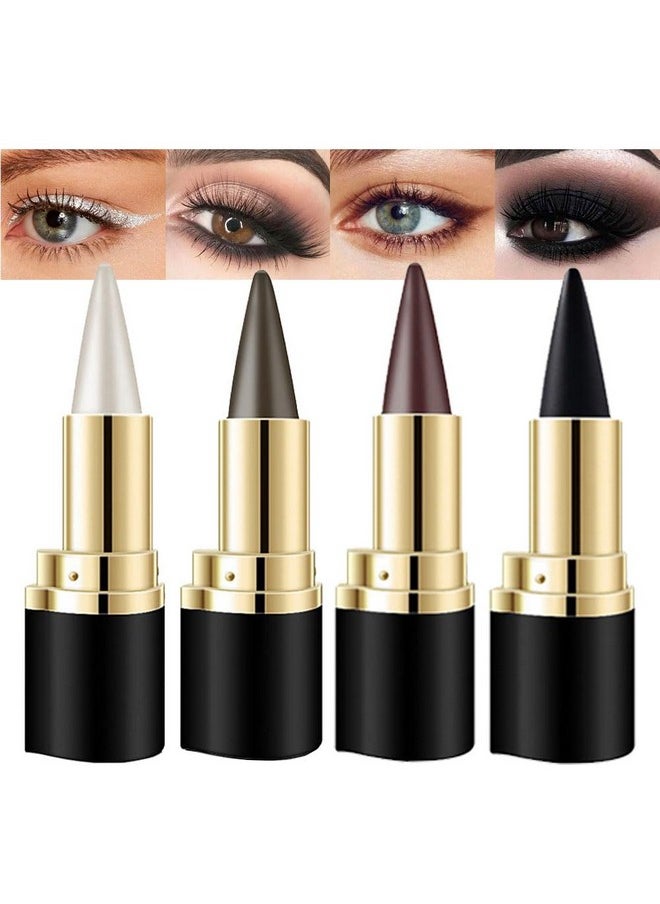 4Pcs Black Silver Grey Brown Gel Eyeliner Pencil Eye Black Face Paint Sticks Makeup Set, Natural Black Eyeliner Cream Waterproof Crayon Eyeliner Pencil Tool Delineador De Ojos Contra El Agua