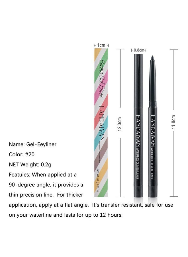 Eyeliner Pencil, Waterproof Eyeliner Long-Lasting, Black-Shine Eyeliner, High-Pigmented Colorful Eyeliners Easy To Use Eyeliner Pen For Women