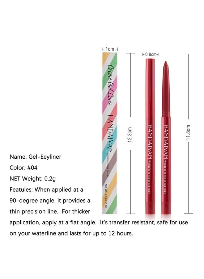 Eyeliner Pencil, Waterproof Eyeliner Long-Lasting, Dark-Red Eyeliner, High-Pigmented Colorful Eyeliners Easy To Use Eyeliner Pen For Women, Dark-Red