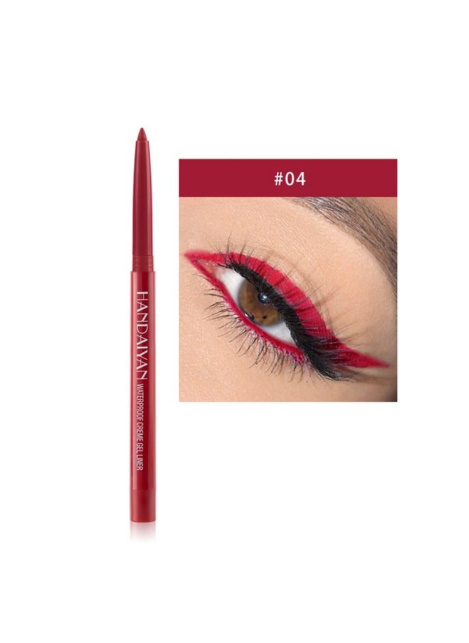 Eyeliner Pencil, Waterproof Eyeliner Long-Lasting, Dark-Red Eyeliner, High-Pigmented Colorful Eyeliners Easy To Use Eyeliner Pen For Women, Dark-Red