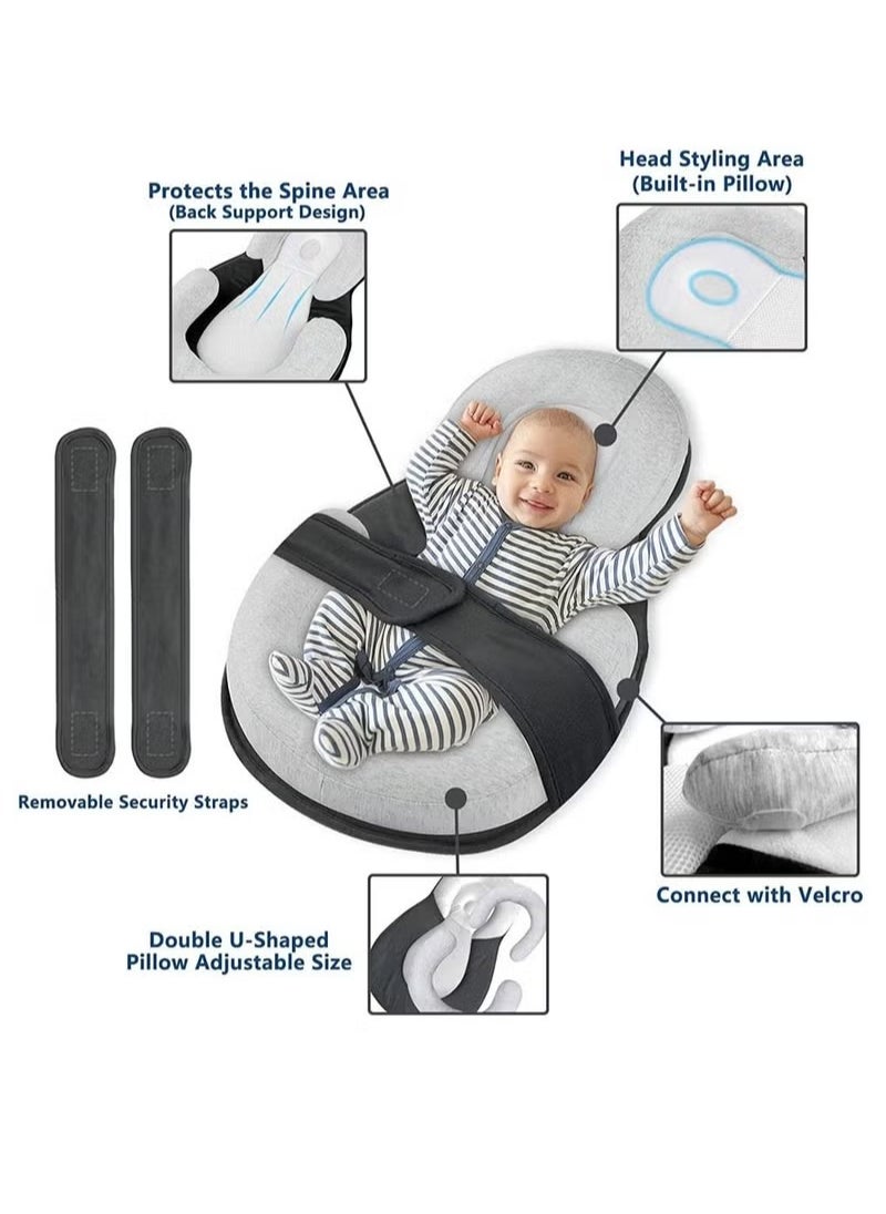 Newborn Baby Nest Support Baby Lounger Pillow Softness Baby Bed Positioners Comfortable Easy Cleaning Baby Sleeper Lounger for 0 6 Months Infant Portable Bassinet Small