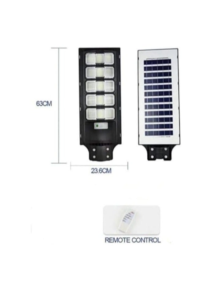 1800W Solar Street Light Outdoor | Remote Control | Wide Angle Radar Sensor | 6500K Bright White Dusk to Dawn Floodlight | 13500MAh Battery | IP65 Waterproof | Street, Yard, Parking Lot