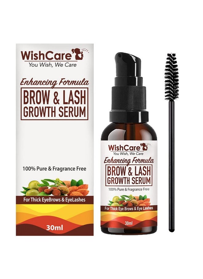 Brow & Lash Growth Serum - Eyebrow & Eyelash Growth Oil Serum With Castor Oil, Almond Oil & Vitamin E - 30Ml