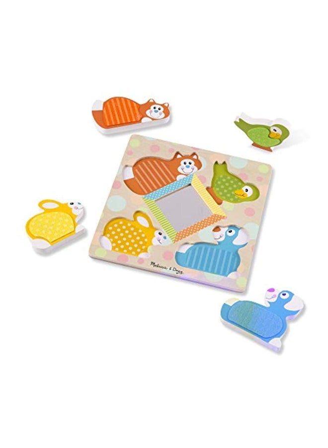 4-Piece Pegged Wooden Puzzle Set With Mirror