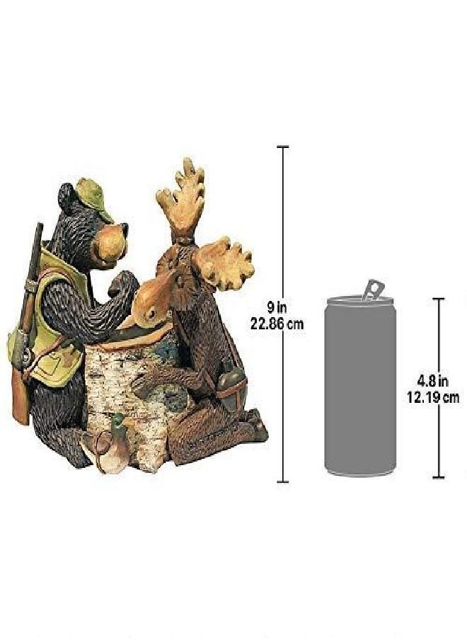 Design Toscano HF665390 Moose and Black Bear Arm Wrestling Outdoor Garden Animal Statue, 6