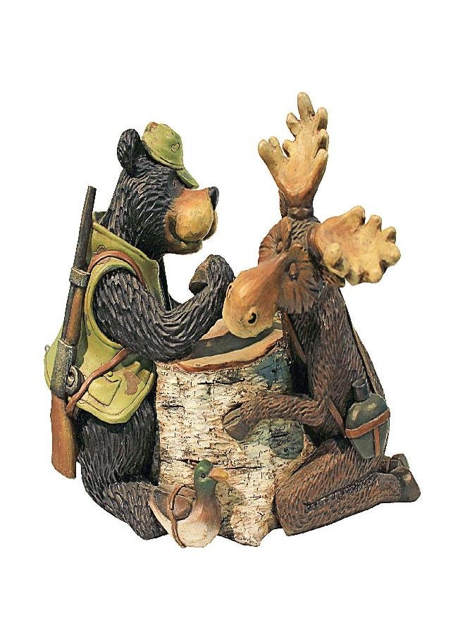 Design Toscano HF665390 Moose and Black Bear Arm Wrestling Outdoor Garden Animal Statue, 6