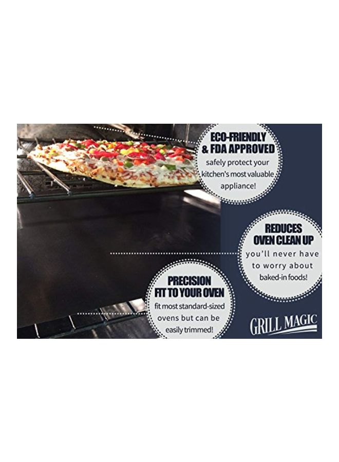 3-Piece Non-Stick Oven Liner Black 23x16.2x0.2inch