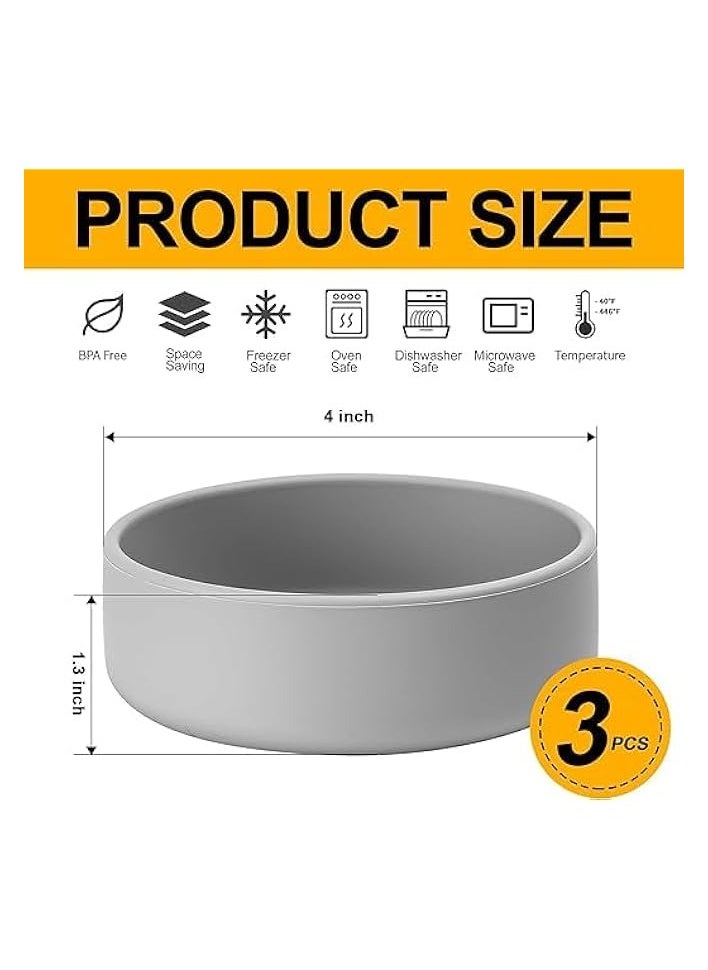 Silicone Air Fryer Individual Egg Mold, 3 Pcs Circular Baking Tray Set Reusable Air Fryer Egg Bite Mold Silicone Egg Mold for Microwave Egg Bites Maker for Oven Microwave Airfryer Accessories (Grey)