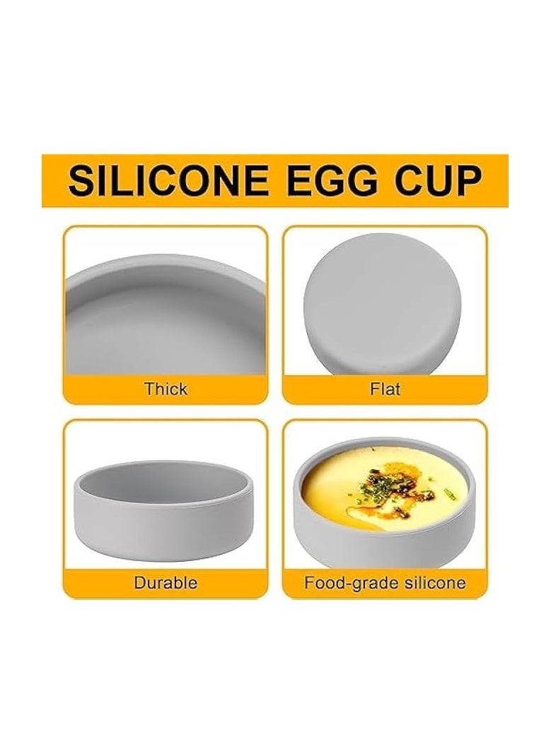 Silicone Air Fryer Individual Egg Mold, 3 Pcs Circular Baking Tray Set Reusable Air Fryer Egg Bite Mold Silicone Egg Mold for Microwave Egg Bites Maker for Oven Microwave Airfryer Accessories (Grey)