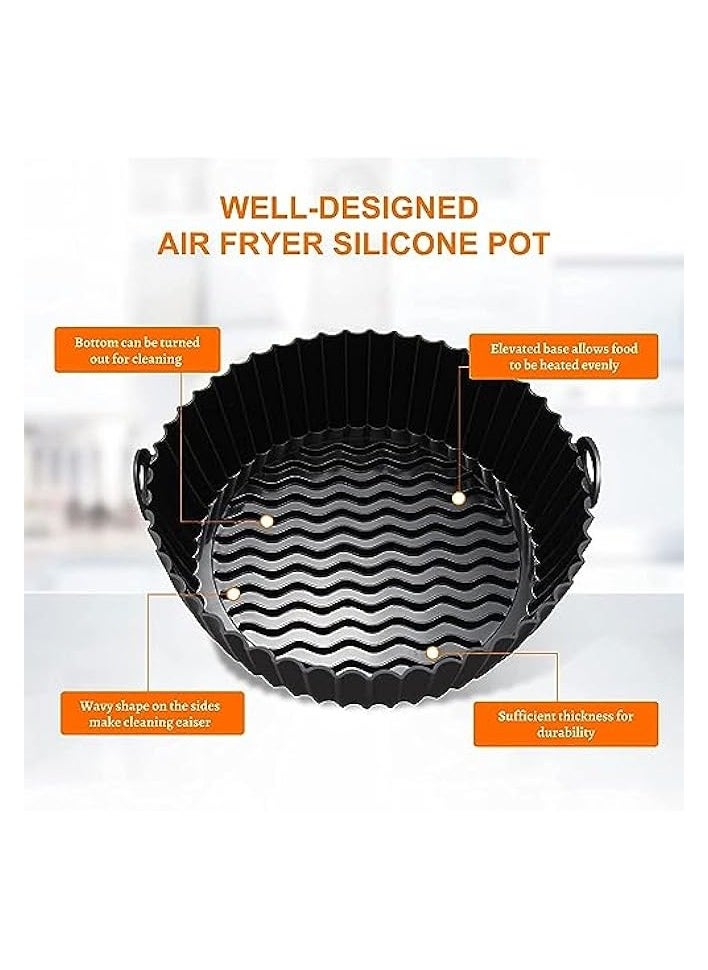 Silicon Air Fryer Liner - 2 Pcs Non-Stick Reusable Air Fryer Liners - Replacement for Flammable Parchment Liner Paper - Baking Pan Air Fryer – Food safe Fryers