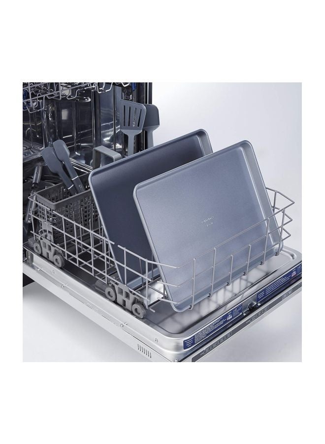 2-Piece Non-Stick Baking Sheet Set Grey 12x17inch