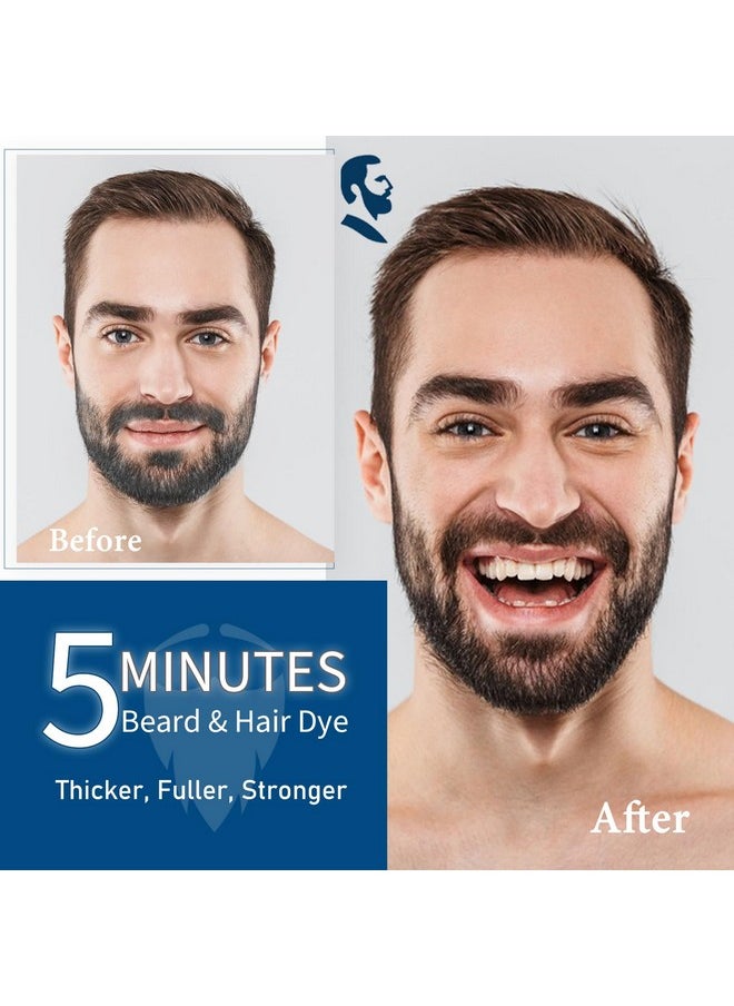 Men'S Beard Dye For Men In 5 Minutes, Black Beard Dye Shampoo For Mustache, Root Touch Up, 3 In 1 Simpler Hair Color For Men, Long Lasting Black Hair & Beard Dye For Men 200 Ml