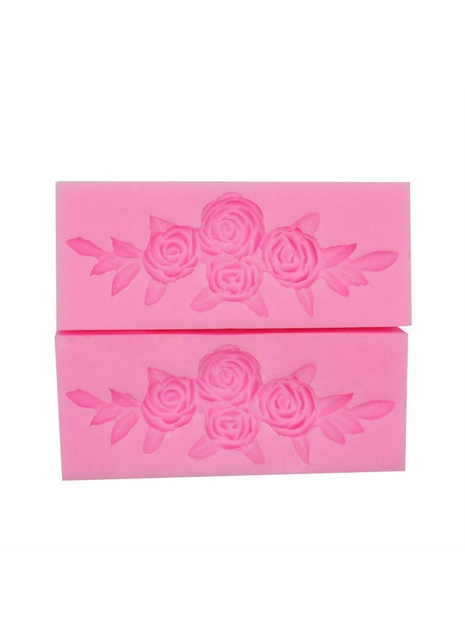 2 Pieces Four Roses Candy Silicone Mold Fondant Chocolate Candy Molds Sugar Craft Diy Cake Molds For Cake Topper Decor Desserts Ice Cube Candy Pudding